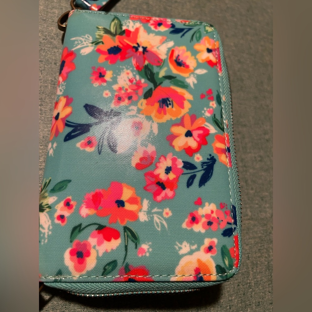 Wander Wallet Zip Around Wallet Wristlet Bloom